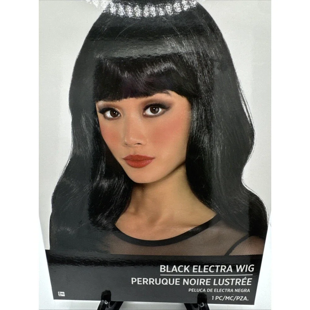 Black Electra Wig Halloween Costume Adult Accessory New In Open Box